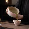 Conjunto de Quatro Peças Rosa Degradê e Verde Matcha, Tigela de Matcha para Cerimônia do Chá da Dinastia Song, Ferramentas para Preparo de Chá, Batedor de Matcha, Colher de Chá, 100 Peças