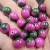 Cuentas Redondas Color Rojo Rosa, Cuentas Sueltas de Jade, Cuentas de Flor Flotante de Jade de Roca de Cuarzo de 12 mm, Accesorios para Joyería DIY, Venta al por Mayor de Cuentas Hechas a Mano