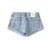 Shorts jeans sexy estilo americano, justo, cintura baixa, com orelhas de gato e barra desfiada, novo para o verão 2026, minissaia jeans estilo europeu e americano para mulheres