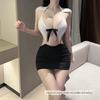 Mandesire lingerie sexy desejo puro secretário uniforme oco terno role play paixão tentação livre pijama quente