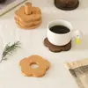 Supermercado da Comunidade Criativo Madeira Maciça Porta-Copos de Biscoito Porta-Copos de Caneca para Café Tapete Isolante de Madeira Tapete Anti-Escaldante para Mesa de Jantar Água