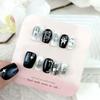Adesivos de Unha Vestíveis com Toque de Luxo, 10 Peças Codificadas de Fototerapia Unhas Vestíveis Feitas à Mão, Adesivos de Manicure Outono e Inverno, Unhas Postiças