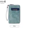 Bolsa de Almacenamiento de Pasaporte RFID Nueva Transfronteriza, Cartera Larga Retro con Cremallera de Gran Capacidad, Bolsa de Pasaporte de Viaje Multifuncional