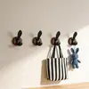 Colgador de Puerta con Textura de Madera de Nogal, Gancho Adhesivo Fuerte sin Taladro, Gancho Individual de Pared para Baño al por Mayor