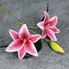 Fita de impressão 3D flor lírio decoração de casamento adereços 2 flores 1 Botão Perfume Lírio flor de simulação flor artificial atacado