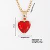 Collar con colgante de corazón de acero de titanio chapado en oro con circonitas y piedras de amor de cumpleaños de joyería Kashi, estilo europeo y americano, de moda transfronteriza.