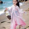 Conjunto Hanfu para Meninas Primavera 2025 Vestido de Princesa Roupa Tang Infantil Estilo Corte Estilo Étnico para Crianças Pequenas