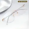 Armação de Óculos Estilo Influenciador Moda Retrô Sem Aro Titânio B Xiaohongshu Adequada para Lentes de Grau, Unissex Estudante Atacado Lote Misto