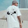 Camiseta de manga corta con estampado de poliéster T07, talla M-8XL, manga corta, estilo nacional, estilo panda, gordito, holgada y moderna para hombre, para verano.
