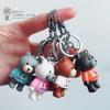 Llavero femenino de Corea del Sur, bonito llavero de coche con colgante de oso, muñeca con personalidad creativa, bolso colgante de juguete