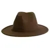 Gorros de Lana Transfronterizos Europeos y Americanos para Aliexpress, Sombreros Jazz Estilo Británico, Sombreros Lisos de Ala Ancha de Color Sólido para Hombre, Sombreros de Fieltro Estilo Padre-Hijo