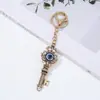 Pingente Chave Transfronteiriço com Chaveiro Olho do Diabo Cravejado de Diamantes, Chaveiro Criativo para Carro, Acessório de Bolsa, Presente