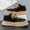 Zapatos Deportivos Casuales de Otoño para Hombre, Zapatos de Papá con Suela Gruesa Estilo Coreano, Tenis Versátiles con Cordones, Zapatos de Caña Alta Transpirables de Moda para Hombre