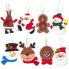 Atacado Transfronteiriço Pingentes de Feltro de Natal Papai Noel Boneco de Neve Rena Pingentes de Feltro Decoração de Pingente de Árvore de Natal
