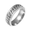 Joyería popular transfronteriza cadena para hombre anillo de descompresión giratorio de acero inoxidable tamaño estándar de EE. UU. opcional combinación multicolor