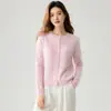Nuevo cárdigan de cachemira para otoño e invierno, diseño de cuello redondo para mujer, con bolsillos, manga larga, suéter de punto con temperamento, elegante y versátil