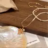 Collar de Hoja de Arce con Gradiente Dorado Francés y Perlas Cosidas para Mujer, Cadena para Clavícula de Lujo Ligero, Nicho, Gama Alta, Accesorios