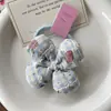 Nuevo Estilo Coreano Estilo Pastoral Fresco Floral Relleno de Algodón Cabeza de Flor Cuerda para el Cabello Niña Dulce Anillos para el Cabello Tendón de Goma Cola de Caballo