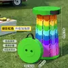 Taburete telescópico plegable transfronterizo para camping y pesca al aire libre, taburete pequeño portátil para uso doméstico, portátil para hacer fila y hacer ejercicio