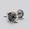 Nuevos aretes de piercing para hombre de fundición de acero inoxidable incrustados con circón negro moda personalidad tendencia aretes para hombre individuales