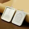 Concha Tangka, Caixa Redonda de Aço Titânio Branco-Amarelo, Caixa Gawu de Lado Único/Dupla Face, Caixa de Metal Estilo Tibetano, Caixa de Amuleto Buda do Zodíaco