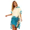 Vestido Estampado de Caimento Solto, Roupas Femininas Transfronteiriças, Xale para Férias na Praia, Biquíni, Mais Vendido na Amazon, Especialmente Projetado para o Verão