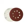 125mm chapa cepillada caliente 5 pulgadas 8 agujeros terciopelo trasero autoadhesivo disco papel de lija pulido neumático flocking sheet