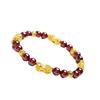 Pulsera Pixiu de Oro Arena Vietnamita con Granate para Mujeres para Atraer Riqueza y Tesoro, Pulsera Piqiu con Cuentas de Transferencia, Color Único Estilo Transmisión en Vivo por Dentro y por Fuera