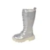 Botas Infantis Estilo Coreano Botas Martin para Crianças 2026 Nova Primavera/Outono Botas Longas de Princesa Modelo Botas de Cano Alto Passarela