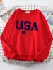 Letras Americanas Bandera Americana Estrellas y Rayas Sudadera con Capucha para Mujer Sudadera Oversize Urbana Personalidad Cálida