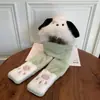 Gorro para Niña Otoño e Invierno Nuevo Cálido Bufanda Rellena Integrada Gorro Lindo de Dibujos Animados Cortavientos Protección para Orejas