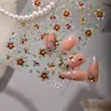 Adesivos de Unha Esmaltados com Filigrana Celestial 2026 Novo Estampagem Dourada em Relevo Estilo Chinês Textura Floral Decalques de Unha