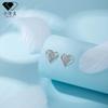 Brincos de Prata 925 com Pino, Novo Estilo Transfronteiriço, Coração Cravejado de Diamantes para Mulheres, Brincos Fashionáveis e Exquisitos, Versáteis e com Alta Retenção de Cor