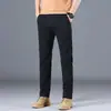 Calça Masculina Casual Popular de Alta Qualidade com Zíper Ykk para Todas as Estações Verão e Primavera Perna Reta Moda Calça Longa de Algodão Grossa