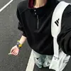 Sudadera Casual Suelta para Hombre Estilo Nuevo de Otoño Media Cremallera Cuello Alto Moda Masculina Tendencia Top para Pareja