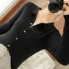 Nueva Camisa para Mujer Cardigan de Punto de Manga Larga Chaqueta Ajustada Talla Grande Suéter Cuello Polo Color Sólido Botón Top Suave