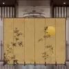 2025 Nuevo Biombo Plegable Móvil Estilo Chino Simple para Sala de Estar, Dormitorio, Entrada Frente a la Puerta, Panel Estilo Zen, Pared Falsa
