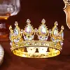 Tiara Redonda de Liga de Metal Barroca Cruzada Europeia Coroa de Aniversário de Celebridade da Internet Coroa de Cerimônia para Adulto de 18 Anos Rainha