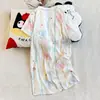 Algodón de Nube Verano Nuevo Estilo Estilo Ins Lindo Dibujos Animados Vestido Pijama de Mujer Manga Corta Holgado Casual Ropa de Casa