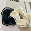 Elástico de Cabelo Leve de Gaze com Babados Estilo Dongdaemun Coreano, Corda de Cabelo de Rede de Alta Qualidade para Coque