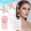 Clipes de Cabelo Brilhantes de Lantejoulas em Gel de Sereia Estrela do Mar Pérola Strass Maquiagem Facial Adesivos Faciais
