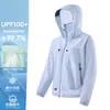 Nova Roupa de Proteção Solar de Verão para Mulheres, Proteção UV Upf50+, Seda Gelada, Roupa Leve com Capuz para Uso Externo para Homens e Casais