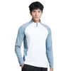 Nova Camiseta Esportiva Masculina de Comércio Exterior com Meio Zíper, Manga Longa, Secagem Rápida, Proteção Solar, para Atividades ao Ar Livre e Fitness