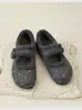 Zapatos de algodón 2026 Mocasines Zapatos de piel para mujer Aumentadores de altura Zapatos Birkenstock Con terciopelo Otoño e Invierno Nuevos Cierre mágico Botas de nieve