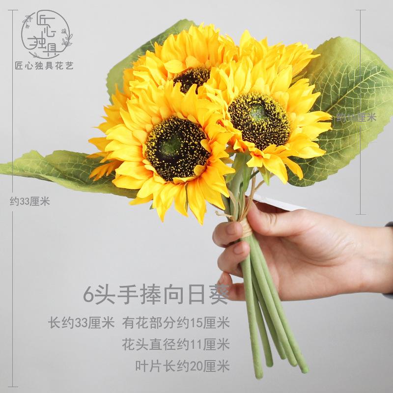 6头手捧向日葵