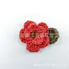Crochê de algodão puro fita floral de duas camadas folha peças florais tricotadas à mão acessórios de decoração de roupas DIY elásticos de cabelo e acessórios de cabelo femininos