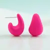 Pendientes coreanos y japoneses minimalistas en forma de C, pendientes de gota coloridos de diseño de nicho, accesorios lindos de chica de colores de caramelo vintage
