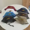 Chapéu de Pescador Novo para Crianças AliExpress Transfronteiriço Primavera e Outono Bordado Chapéu de Sol Digger Algodão Lavado Retrô Chapéu Masculino S246