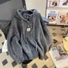 Suéter con Capucha Holgado y Relajado Estilo Coreano para Mujer, Nuevo Otoño e Invierno Suave y Grueso Sudadera de Punto con Cordón, Moda Trendy para Mujer