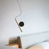 Luminária pendente minimalista italiana de aço inoxidável para quarto, com cabeça prateada e holofote inteligente, compatível com o aplicativo Mi Home, livre de liga metálica